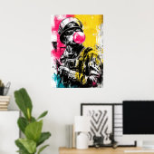 Urban Tactical Figure With Bubblegum Contemporary  Poster (Thuiskantoor)