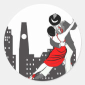 Urban tango ronde sticker (Voorkant)
