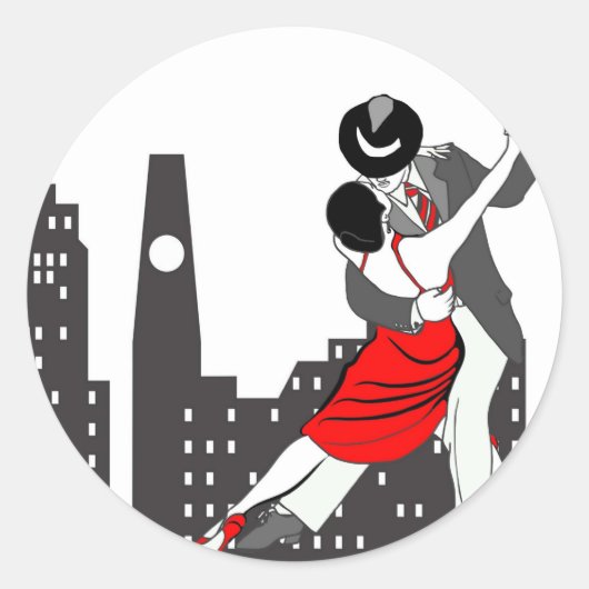 Urban tango ronde sticker (Voorkant)