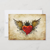  Urban Tattoo Winged Heart RSVP-kaarten RSVP Kaartje (Achterkant)
