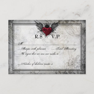 Urban Tattoo Winged Heart RSVP-kaarten RSVP Kaartje