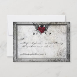 Urban Tattoo Winged Heart RSVP-kaarten RSVP Kaartje