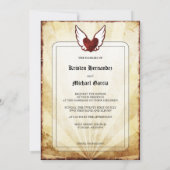 Urban Tattoo Winged Heart Wedding Invitations. Kaart (Achterkant)