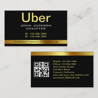Urban Taxi Driver Chauffeur Gele streep QR CODE Visitekaartje