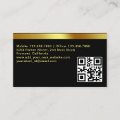 Urban Taxi Driver Chauffeur Gele streep QR CODE Visitekaartje (Achterkant)