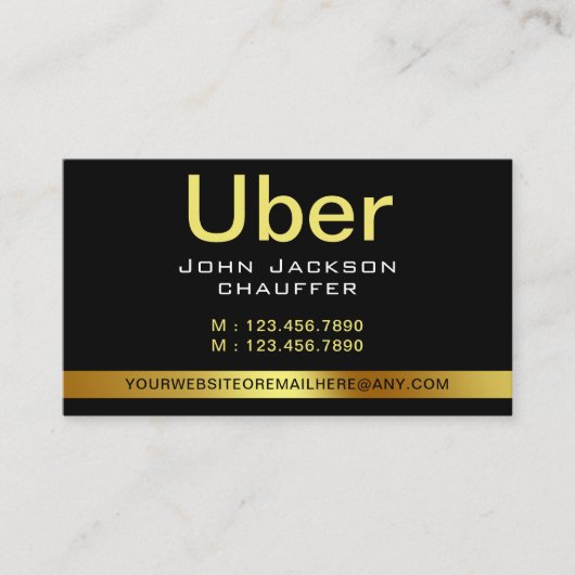 Urban Taxi Driver Chauffeur Gele streep QR CODE Visitekaartje (Voorkant)