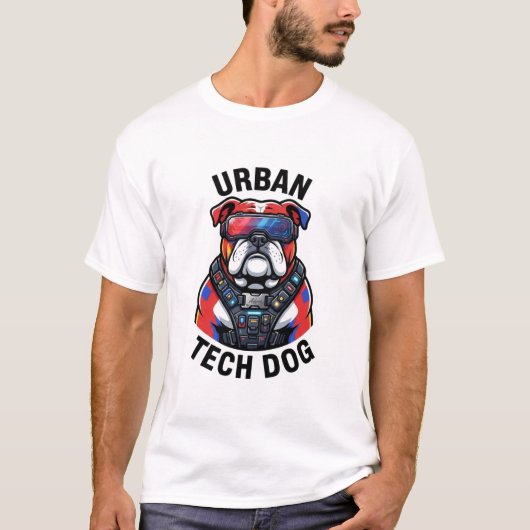 Urban Tech Hond Cool Bulldog Grafisch T-shirt (Voorkant)