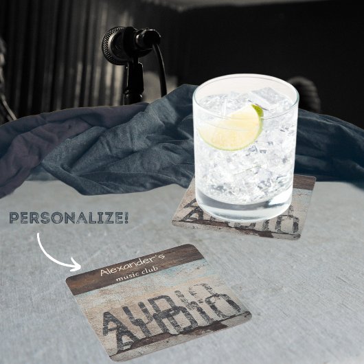 Urban-thema loft stijl audiofiele muziek liefhebbe kartonnen onderzetters