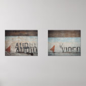 Urban-thema loft stijl cinemafile audiofiel muurkunst sets (Voorkant)