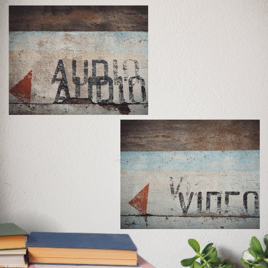 Urban-thema loft stijl cinemafile audiofiel muurkunst sets