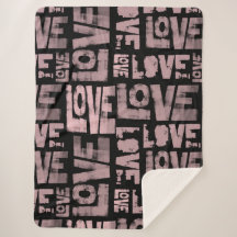 Urban Throw Blanket - Love Graffiti - Roze Zwart