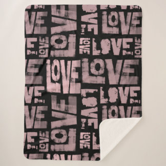 Urban Throw Blanket - Love Graffiti - Roze Zwart