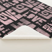 Urban Throw Blanket - Love Graffiti - Roze Zwart (3/4)
