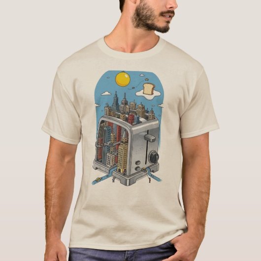 Urban Toast – Surreal CityScape Toaster T-shirt (Voorkant)