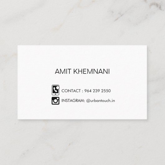 Urban Touch Visitekaartje (Achterkant)