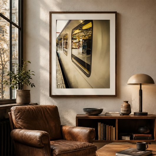 Urban Treinreflecties Modern Stad Platform Poster