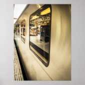 Urban Treinreflecties Modern Stad Platform Poster (Voorkant)