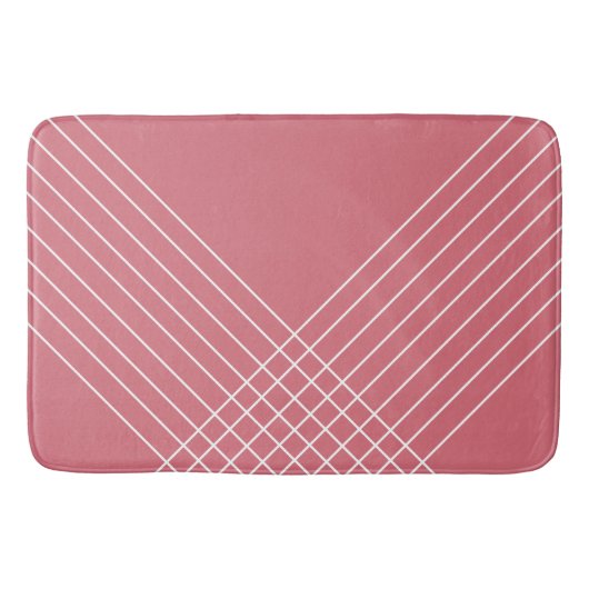 Urban Trendy Geometric Coral Pink Badmat (Voorkant)