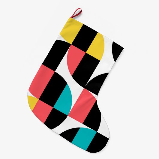 Urban, trendy, kleurrijk, modern grafisch patroon grote kerstsok (Voorkant (Hangend))