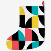 Urban, trendy, kleurrijk, modern grafisch patroon grote kerstsok (Achterkant)