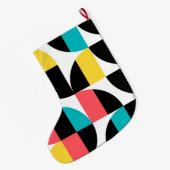 Urban, trendy, kleurrijk, modern grafisch patroon grote kerstsok (Achterkant (Hangend))