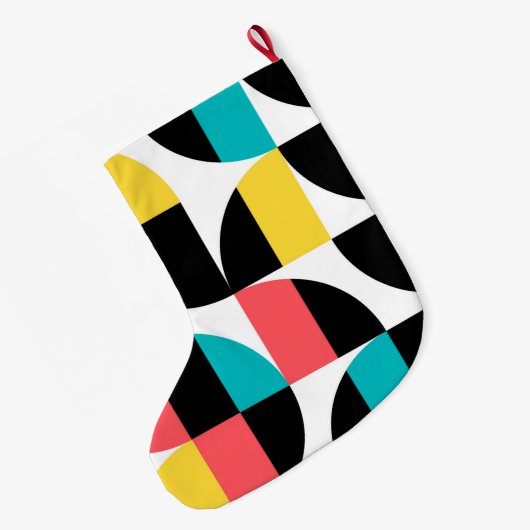 Urban, trendy, kleurrijk, modern grafisch patroon grote kerstsok (Achterkant (Hangend))