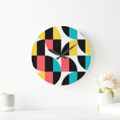Urban, trendy, kleurrijk, modern grafisch patroon grote klok (Huis)