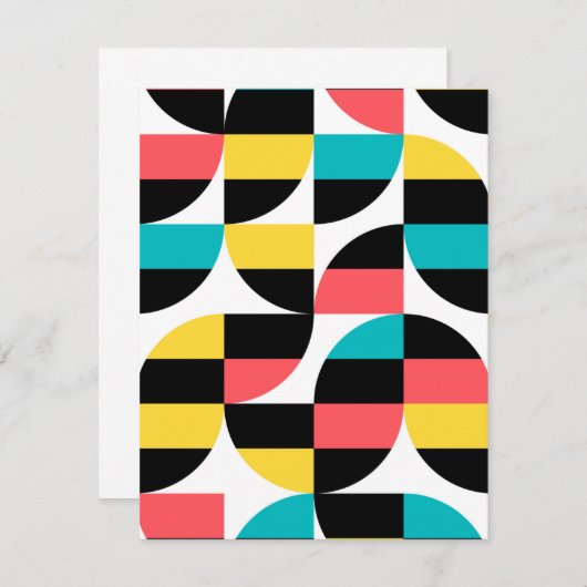 Urban, trendy, kleurrijk, modern grafisch patroon notitiekaartje (Voorkant / Achterkant)