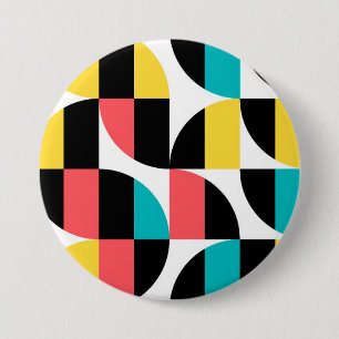 Urban, trendy, kleurrijk, modern grafisch patroon ronde button 7,6 cm
