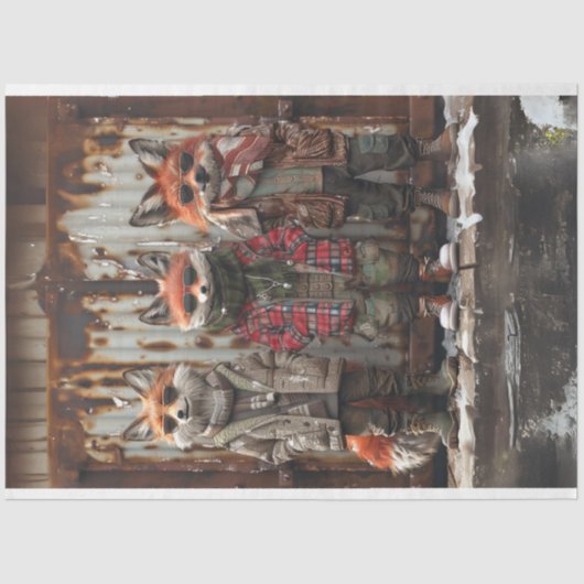 Urban Trio Fox Brotherhood Decoupage Tissuepapier (Voorkant)