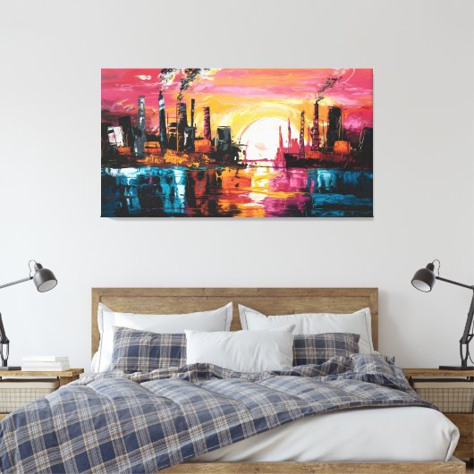 Urban Twilight Canvas Afdruk (Insitu (Slaapkamer))
