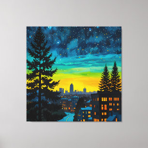 Urban Twilight Glow Canvas Afdruk