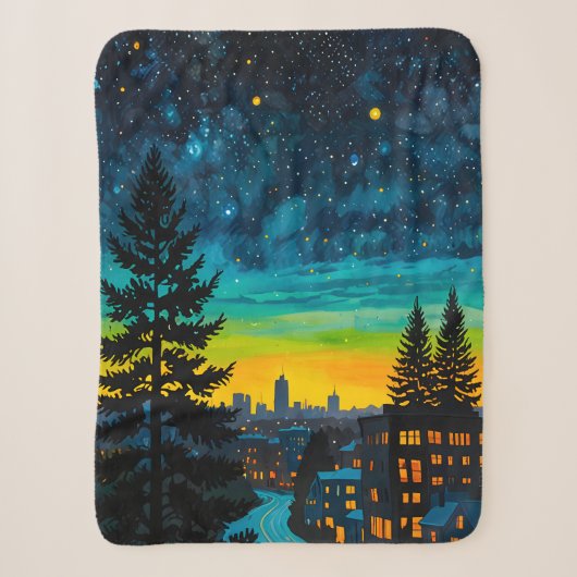 Urban Twilight Glow Sherpa Deken (Voorkant)