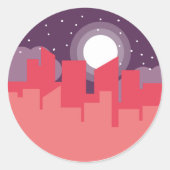 Urban Twilight Ronde Sticker (Voorkant)