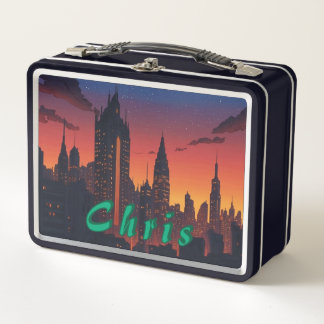 Urban Twilight Skyline Lunch Box – futuristische s
