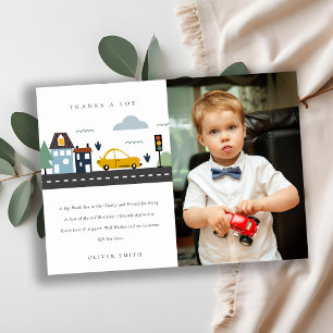 Urban Vehicle Cars Road Foto Any Age Birthday Bedankkaart