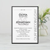 Urban Vibe Black and White Wedding Kaart (Staand voorkant)