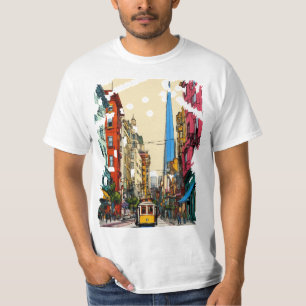 Urban Vibe: Cityscape Elegance met Metro Motion T-shirt