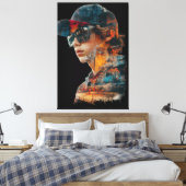 Urban Vibe dubbele belichting Canvas Afdruk (Insitu (Slaapkamer))