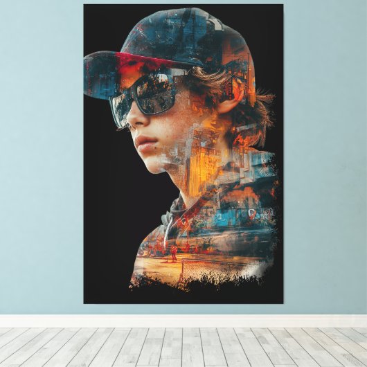 Urban Vibe dubbele belichting Canvas Afdruk (Insitu (Houten vloer))