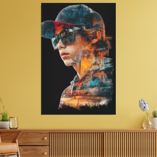 Urban Vibe dubbele belichting Canvas Afdruk (Insitu (Woonkamer))