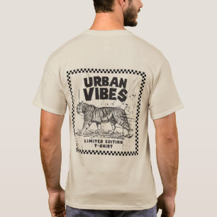 Urban Vibes Getekende Tijger Illustratie Heren T-s T-shirt