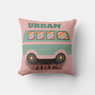Urban Vibes Retro Bus Grafisch Kussen