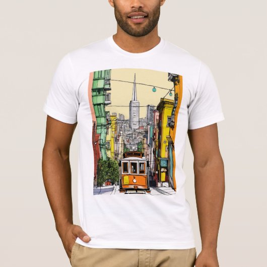 Urban Vibes: San Francisco Streetcar Art T-shirt (Voorkant)