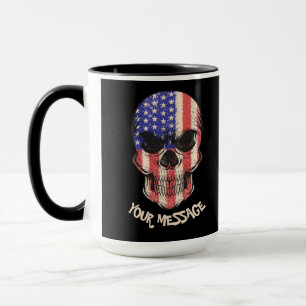 Urban Warrior American Skull Jouw tekst Message Mok