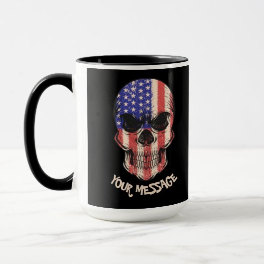 Urban Warrior Amerikaanse Schedel Je Tekstbericht Mok (Links)