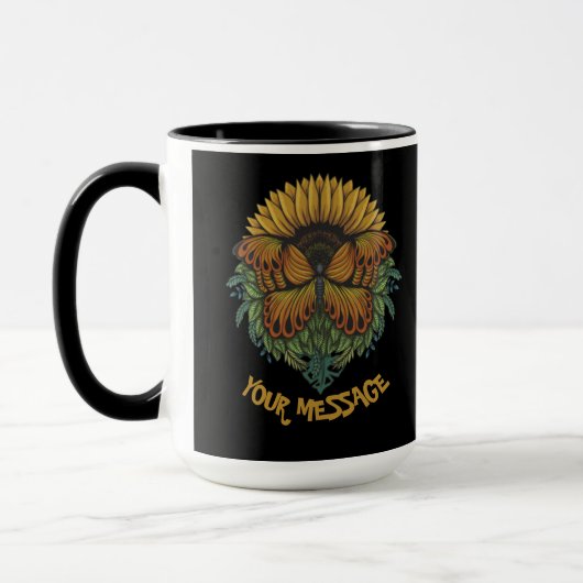 Urban Warrior Gold Sunflower Butterfly Mok (Links)