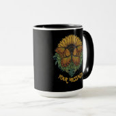 Urban Warrior Gold Sunflower Butterfly Mok (Voorkant rechts)