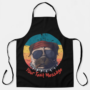 Urban Warrior Sunset Pug Jouw tekst Schort