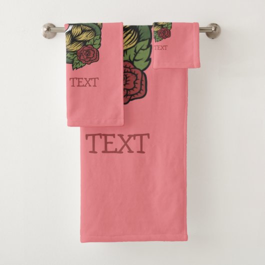 Urban Warrior Unicorn Roos Bath Towel Set Bad Handdoek (Insitu)